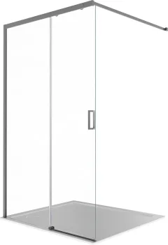 Душевая стенка Aquatek Walk in с держателем 120x200 / AAQ.WISL.120.1GM (оружейная сталь/прозрачное стекло) — фото 1