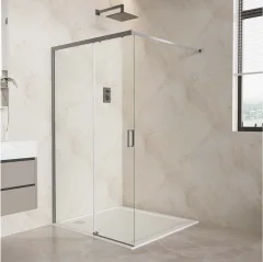 Душевая стенка Aquatek Walk in с держателем 120x200 / AAQ.WISL.120.1GM (оружейная сталь/прозрачное стекло) — фото 2