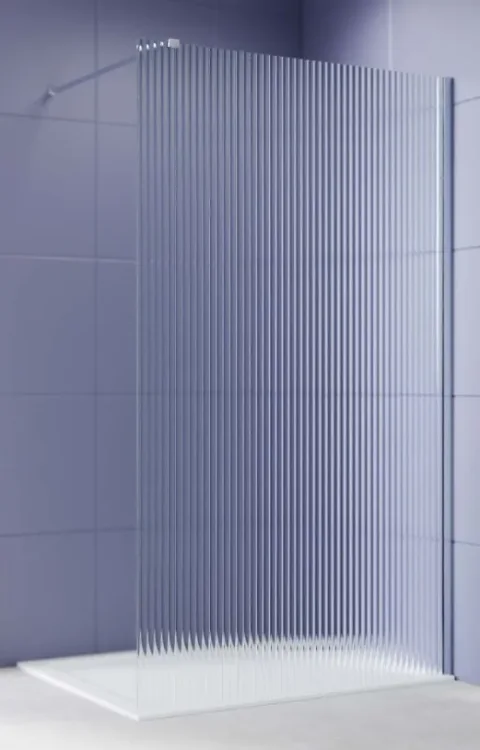 Душевая стенка Aquatek Walk in с держателем 120x200 / AQ.WI.120.2CH (хром/прозрачное рифленое стекло)