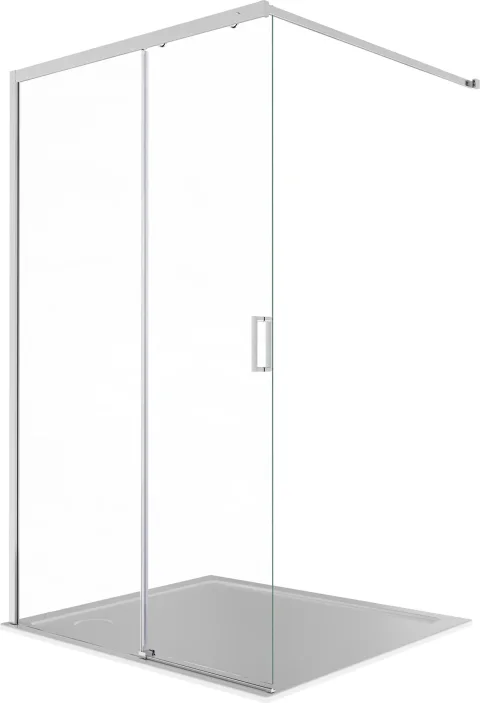 Душевая стенка Aquatek Walk in с держателем 120x200 / AQ.WISL.120.1CH (хром/прозрачное стекло)