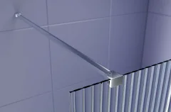 Душевая стенка Aquatek Walk in с держателем 140x200 / AQ.WI.140.2CH (хром/прозрачное рифленое стекло) — фото 3