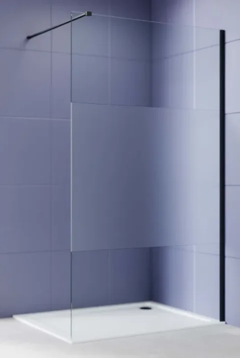 Душевая стенка Aquatek Walk in с держателем 140x200 / AQ.WI.140.3BL (черный/прозрачное стекло)