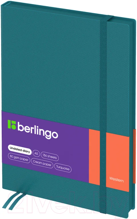 Ежедневник Berlingo Western A5 / UD3_85505 (136л, бирюзовый)