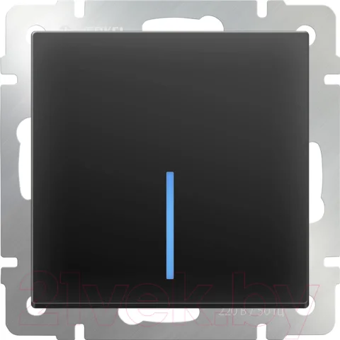 Выключатель Werkel WL08-SW-1G-2W-LED / a029868 (черный матовый)