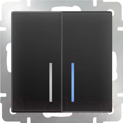 Выключатель Werkel WL08-SW-2G-2W-LED / a029877 (черный матовый)