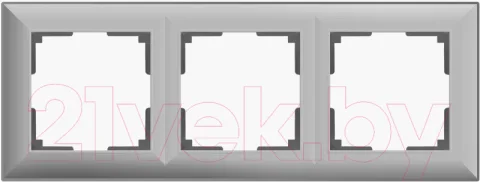 Рамка для выключателей и розеток Werkel WL14-Frame-03 / a038847 (серебряный)