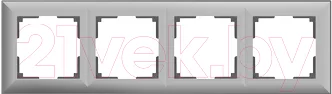 Рамка для выключателей и розеток Werkel WL14-Frame-04 / a038848 (серебряный)