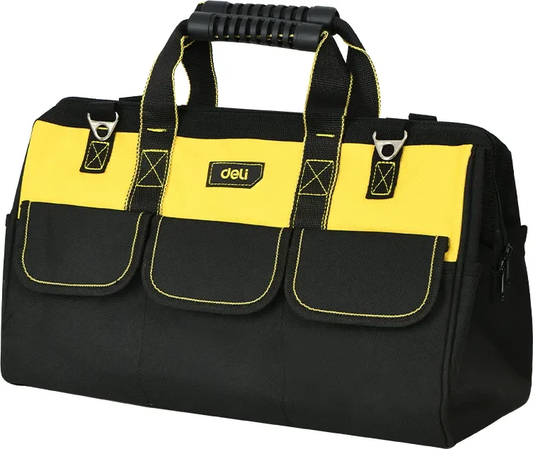 Сумка для инструмента Deli YS EDL430113 (310x170x220мм, 14 карманов, ткань Oxford, черный/желтый)