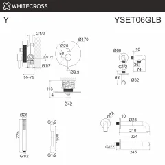 Душевая система со смесителем Whitecross Y YSET06GLB (брашированное золото) — фото 3
