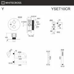 Душевая система со смесителем Whitecross Y YSET10GL (золото) — фото 3