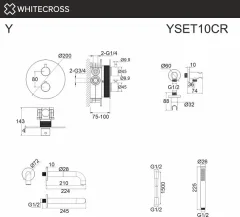 Душевая система со смесителем Whitecross Y YSET10GL (золото) — фото 9