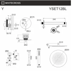 Душевая система со смесителем Whitecross Y YSET12BL (черный матовый) — фото 3