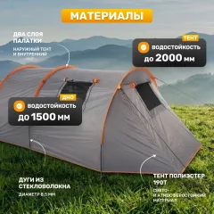Палатка Sundays ZC-TT015 (темно-серый/оранжевый) — фото 2