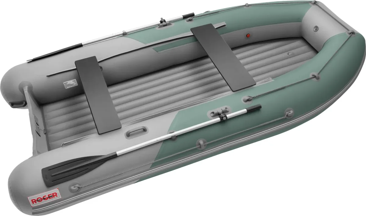 Надувная лодка Roger Boat Zefir 3300 (малокилевой, зеленый/серый комби)