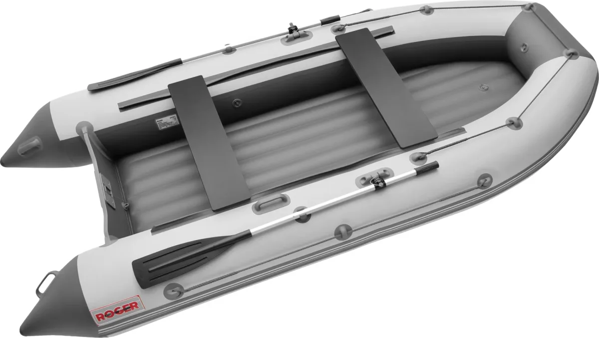 Надувная лодка Roger Boat Zefir 3300 LT (малокилевой, белый/графит комби)