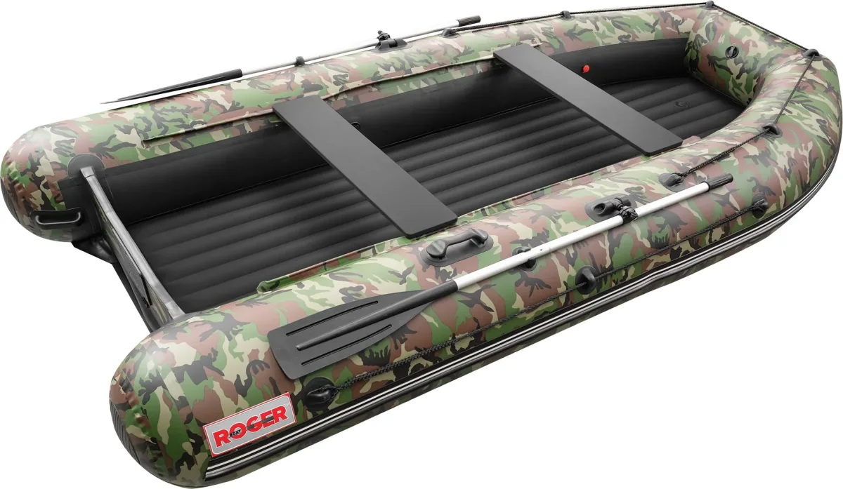 Надувная лодка Roger Boat Zefir 3500 (малокилевой, зеленый камуфляж/черный комби)