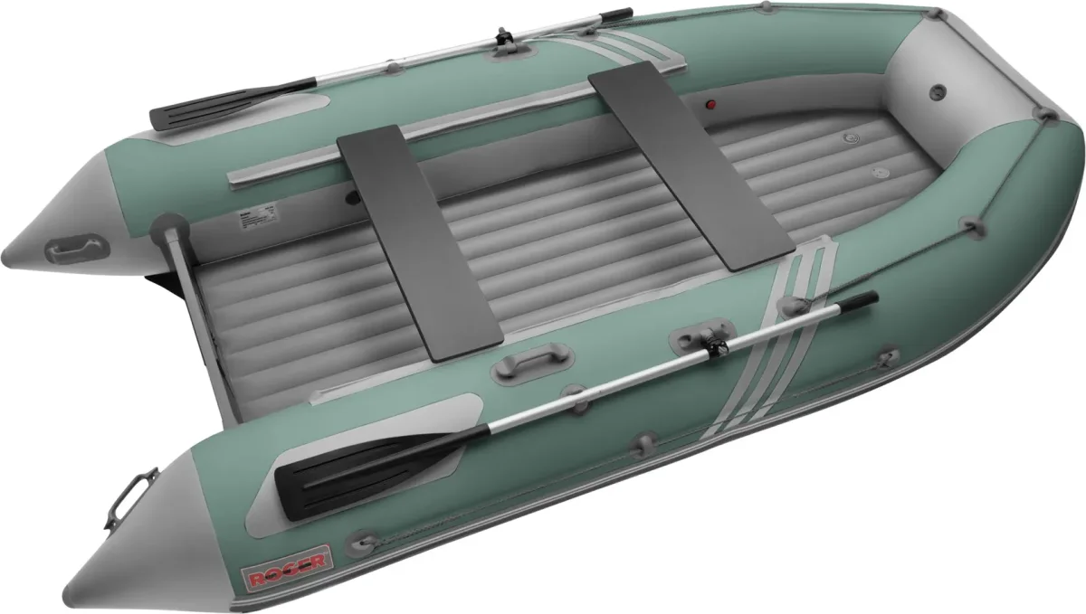 Надувная лодка Roger Boat Zefir 3700 (большой киль, зеленый/серый комби)