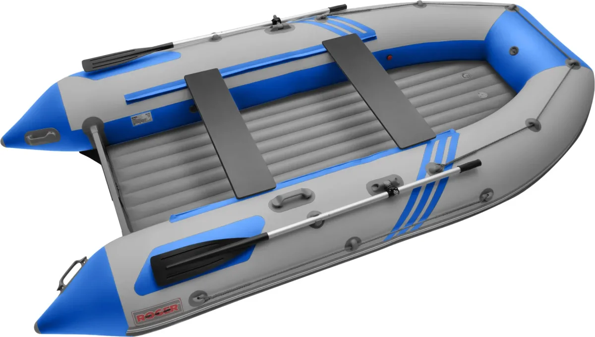 Надувная лодка Roger Boat Zefir 3700 (большой киль, серый/синий комби)