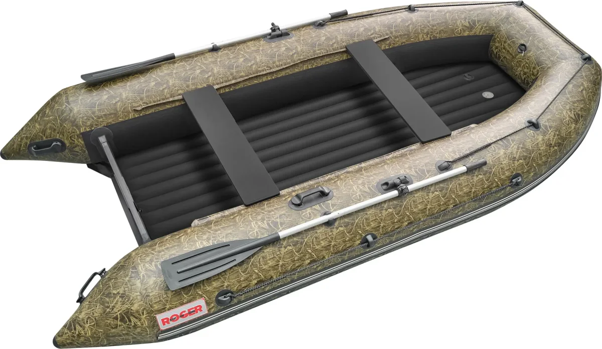 Надувная лодка Roger Boat Zefir 3700 (большой киль, камуфляж камыш/черный комби)