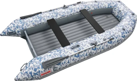 Надувная лодка Roger Boat Zefir 3700 (большой киль, битое стекло/серый комби)