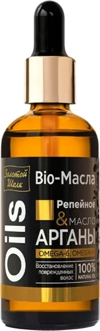 Масло для волос Золотой шелк Репейное & масло Арганы (100мл)
