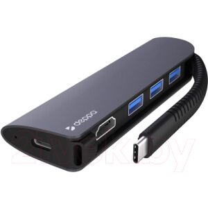 USB-хаб Deppa Type-C HDMI Power Delivery 3xUSB 3.0 / 73125