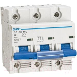 Выключатель автоматический Chint DZ158-125H 3P 125A 10kA (8-12In) / 158109