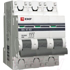Выключатель автоматический EKF ВА 47-63 3Р 8А (C) PROxima / mcb4763-3-08C-pro