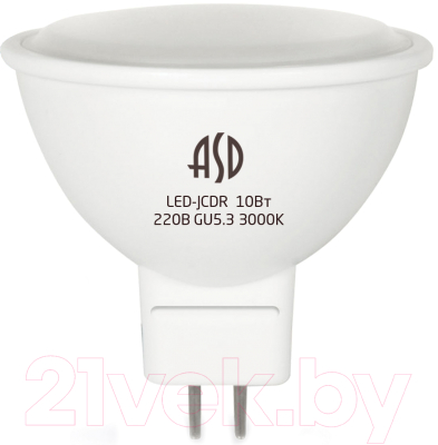 Лампа ASD LED JCDR Standard 10Вт 230В GU5.3 3000К 900Лм Лампа ASD LED JCDR Standard 10Вт 230В GU5.3 3000К 900Лм