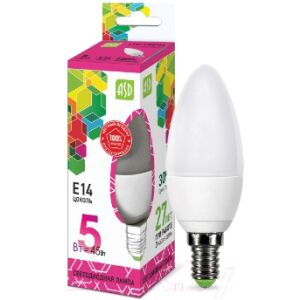 Лампа ASD LED Свеча Standard 5Вт 230В Е14 6500К 450Лм
