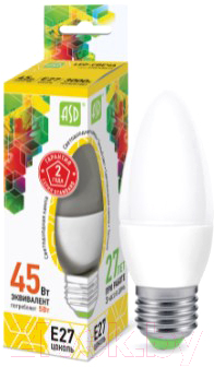 Лампа ASD LED Свеча Standard 5Вт 230В Е27 3000К 450Лм Лампа ASD LED Свеча Standard 5Вт 230В Е27 3000К 450Лм