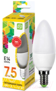 Лампа ASD LED Свеча Standard 7.5Вт 230В Е14 3000К 675Лм Лампа ASD LED Свеча Standard 7.5Вт 230В Е14 3000К 675Лм