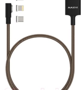 Кабель Maxvi MCm-09MTL 3-в-1 MicroUSB/Type-C/Lightning
