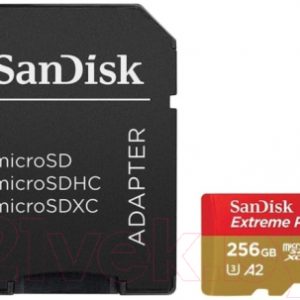 Карта памяти SanDisk Extreme Plus MicroSDXC 256GB + адаптер (SDSQXBZ-256G-GN6MA)