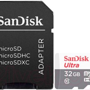 Карта памяти SanDisk UltraLight MicroSDHC (Class10) 32GB+адаптер (SDSQUNR-032G-GN3MA)